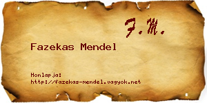 Fazekas Mendel névjegykártya