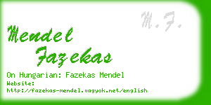 mendel fazekas business card